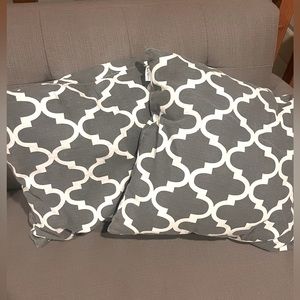 One has down filled pillow.Square 20x20 Smoke Free , Pet Free Home.